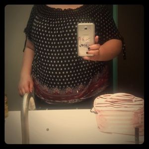 Black over the shoulder blouse